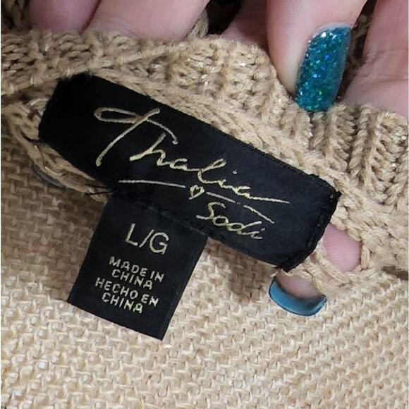 THALIA Sodi open weave oversized sweater‎ size large - Picture 5 of 6